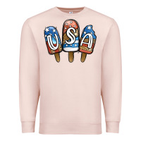 Pale Pink USA Patriotic Leopard Popsicles Premium Sweatshirt - Jasminsmagicworld