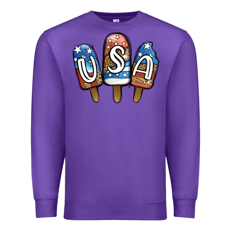 Usa Patriotic Leopard Popsicles Premium Sweatshirt by Jasminsmagicworld | Teevron