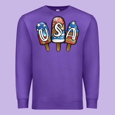 Usa Patriotic Leopard Popsicles Premium Sweatshirt Designed By Jasminsmagicworld