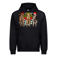 Black christmas heifers back view Urban Hoodie - RanaPortraitStore