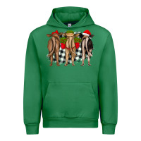 Emerald christmas heifers back view Urban Hoodie - RanaPortraitStore