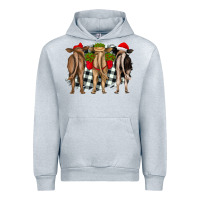 Heather Grey christmas heifers back view Urban Hoodie - RanaPortraitStore