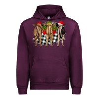 Mauve Wine christmas heifers back view Urban Hoodie - RanaPortraitStore