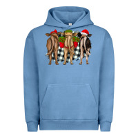 Pigment Pebble Blue christmas heifers back view Urban Hoodie - RanaPortraitStore