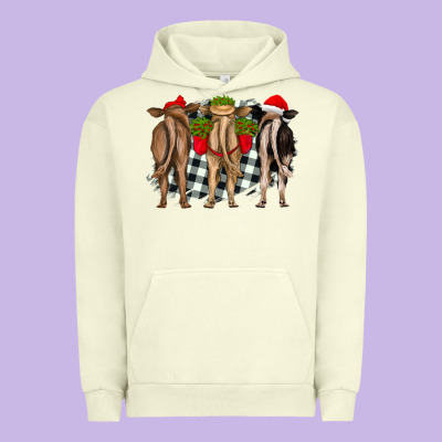Christmas Heifers Back View Urban Hoodie Designed By Ranaportraitstore