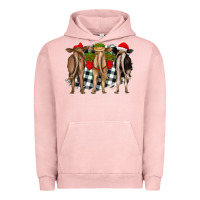 Pigment Salmon christmas heifers back view Urban Hoodie - RanaPortraitStore