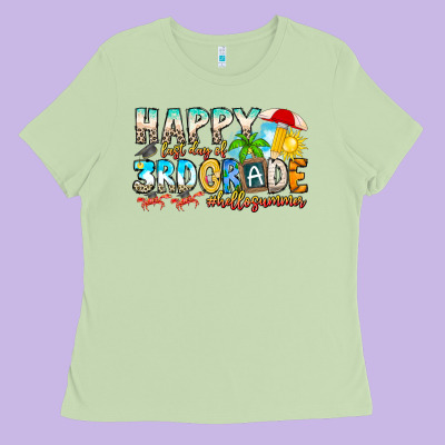 Name Farewell 3rd Grade  Hello Summer Ladies Tee Designed By Cowhidedigitalart