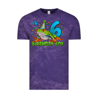 Cloud Purple birthday boy frog age 6 Vintage Tee - LillyAllenDesigns