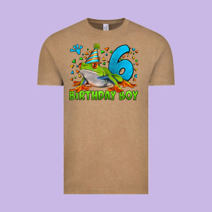 Birthday Boy Frog Age 6 Vintage Tee Designed By Lillyallendesigns
