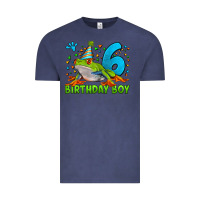 Vintage Denim birthday boy frog age 6 Vintage Tee - LillyAllenDesigns
