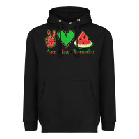 Black Peace Love Watermelon Heavyweight Hoodie - Jasminsmagicworld