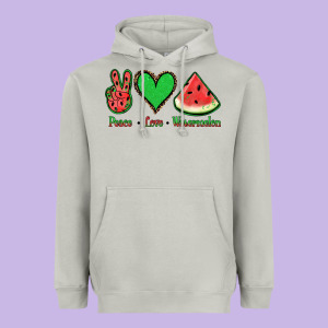 Peace Love Watermelon Heavyweight Hoodie Designed By Jasminsmagicworld