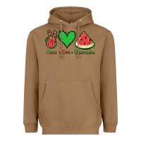 Toasted Coconut Peace Love Watermelon Heavyweight Hoodie - Jasminsmagicworld