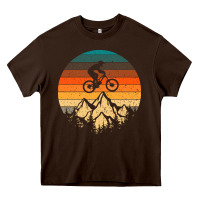 Chocolate Brown mountainbike downhill retro vintage gift   mountain bike Heavy Core Tee - DesigneFamous