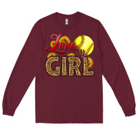 Burgundy Love My Girl Softball Long Sleeve Tee - LillyAllenDesigns