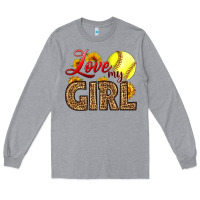 Heather Grey Love My Girl Softball Long Sleeve Tee - LillyAllenDesigns