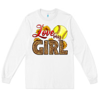 White Love My Girl Softball Long Sleeve Tee - LillyAllenDesigns