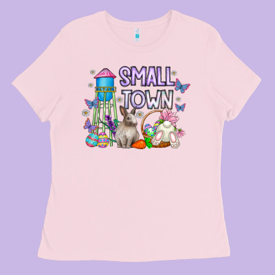 Small Town Easter Day Ladies Tee Designed By Cowhidedigitalart