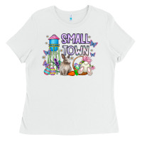 White Small Town Easter Day Ladies Tee - CowhideDigitalArt