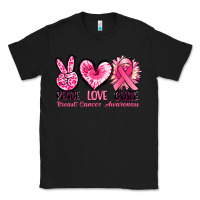 Black Peace love cure Breast Cancer Awareness Classic Tee - FaDigitalArtStudio