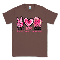 Chestnut Peace love cure Breast Cancer Awareness Classic Tee - FaDigitalArtStudio