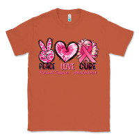 Copper Peace love cure Breast Cancer Awareness Classic Tee - FaDigitalArtStudio