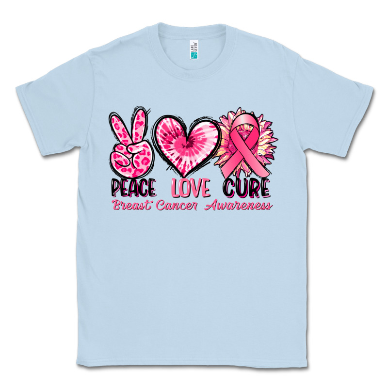 Peace Love Cure Breast Cancer Awareness Classic Tee by FaDigitalArtStudio | Teevron