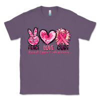 Lavender Peace love cure Breast Cancer Awareness Classic Tee - FaDigitalArtStudio