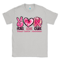 Moon Dust Peace love cure Breast Cancer Awareness Classic Tee - FaDigitalArtStudio