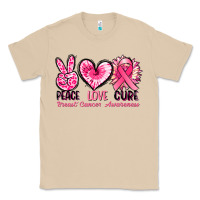 Mushroom Peace love cure Breast Cancer Awareness Classic Tee - FaDigitalArtStudio