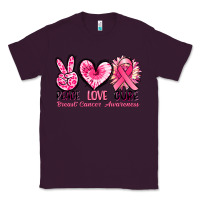 Plum Peace love cure Breast Cancer Awareness Classic Tee - FaDigitalArtStudio