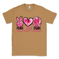 Toasted Coconut Peace love cure Breast Cancer Awareness Classic Tee - FaDigitalArtStudio