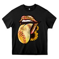 Black Softball Tongue Heavy Core Tee - Jasminsmagicworld