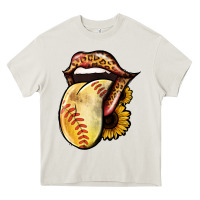 Cream Softball Tongue Heavy Core Tee - Jasminsmagicworld