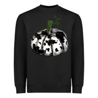 Black watercolor cowhide halloween pumpkin Heavyweight Sweatshirt - RanaPortraitStore