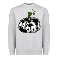 Watercolor Cowhide Halloween Pumpkin Heavyweight Sweatshirt | Teevron