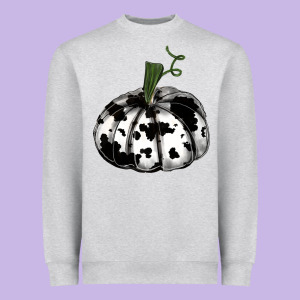 Watercolor Cowhide Halloween Pumpkin Heavyweight Sweatshirt Designed By Ranaportraitstore