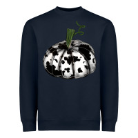 Navy watercolor cowhide halloween pumpkin Heavyweight Sweatshirt - RanaPortraitStore