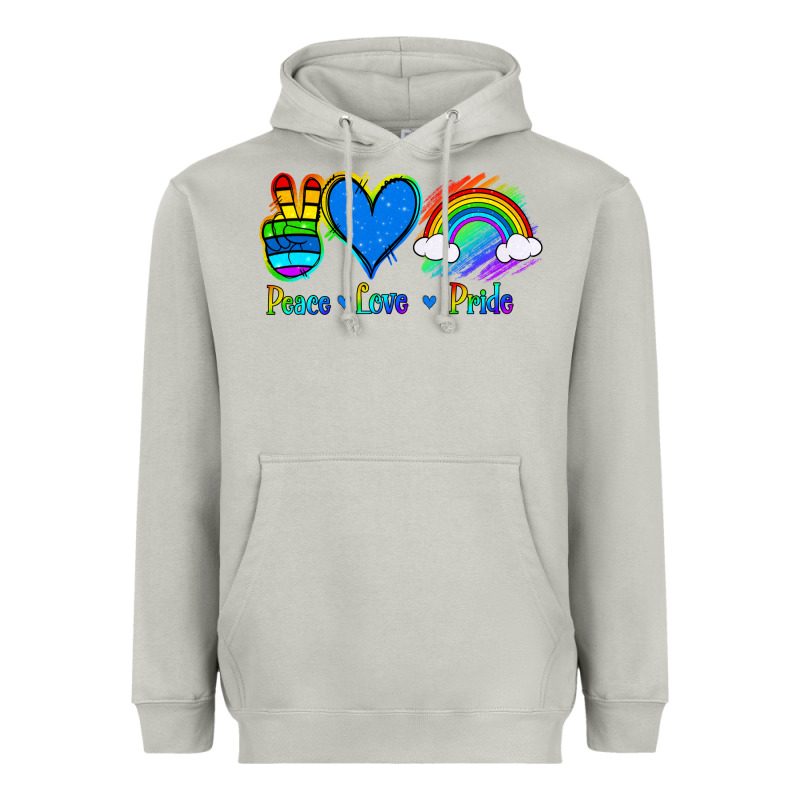 Peace Love Pride Heavyweight Hoodie by Jasminsmagicworld | Teevron