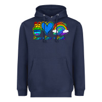Navy Peace Love Pride Heavyweight Hoodie - Jasminsmagicworld