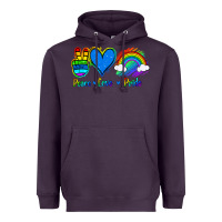 Plum Peace Love Pride Heavyweight Hoodie - Jasminsmagicworld