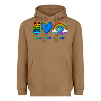 Toasted Coconut Peace Love Pride Heavyweight Hoodie - Jasminsmagicworld