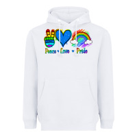 White Peace Love Pride Heavyweight Hoodie - Jasminsmagicworld