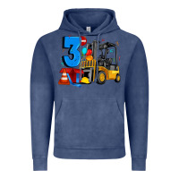 Vintage Denim forklift birthday three Vintage Hoodie - Artiststas