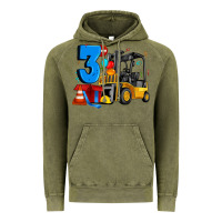 Vintage Olive forklift birthday three Vintage Hoodie - Artiststas