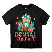 Black Dental Assistant Dentist Frappe Heavy Core Tee - FaDigitalArtStudio
