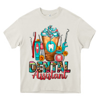 Cream Dental Assistant Dentist Frappe Heavy Core Tee - FaDigitalArtStudio