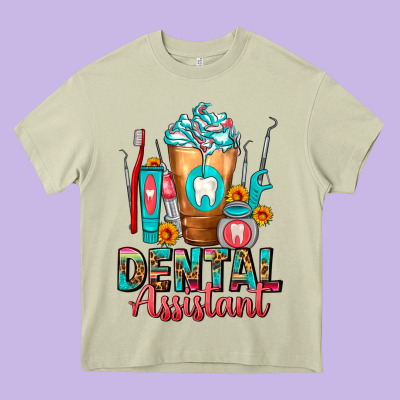 Dental Assistant Dentist Frappe Heavy Core Tee Designed By Fadigitalartstudio