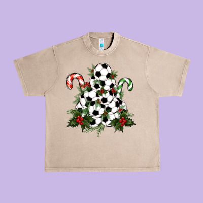 Soccer Tree Christmas Urban Heavy Tee Designed By Ranaportraitstore