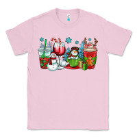 Bubblegum Pink christmas snowman coffee cups Classic Tee - OliviaCreatesArt